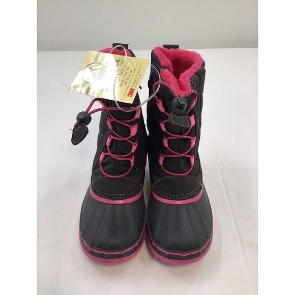 Tamarack Girls Size 13 Ice Breaker Snow Boots 3M Thinsulate Pink Black Warm - Picture 1 of 8